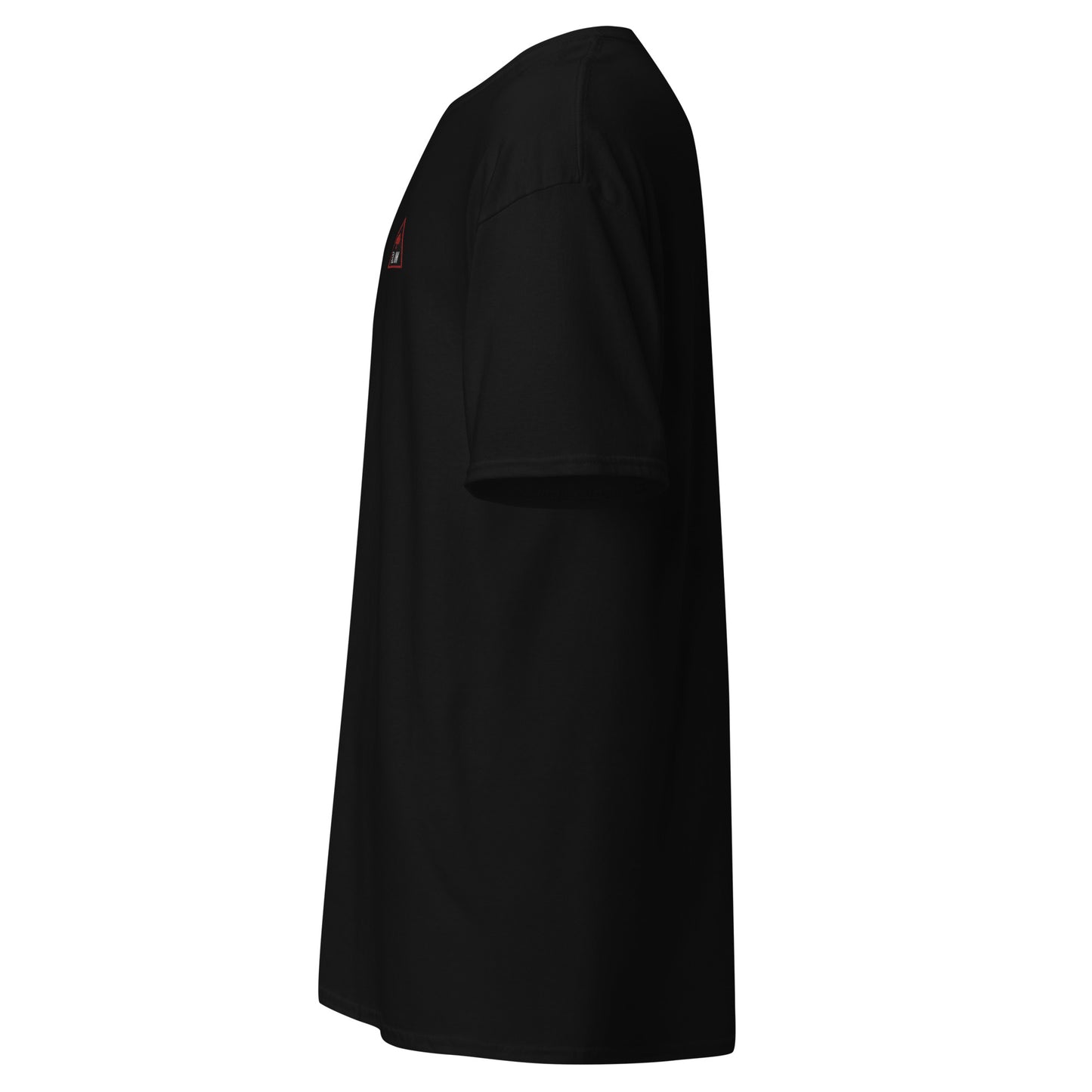 All In Poker Shirt - Left Side View Black | Black Poker Tee Side Profile