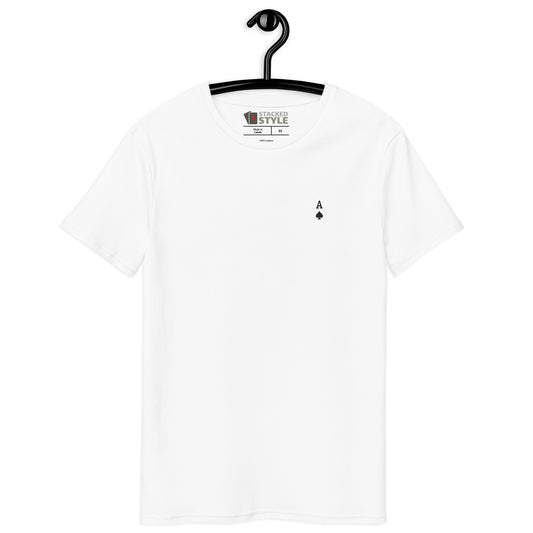 Ace of Spades Premium Cotton Poker Shirt in White - Front View