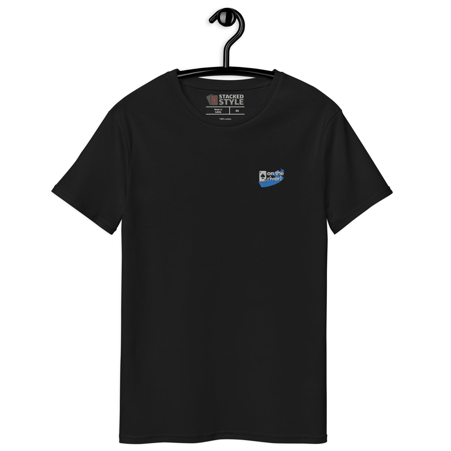 Ace on the River Poker Premium Black Shirt Front View