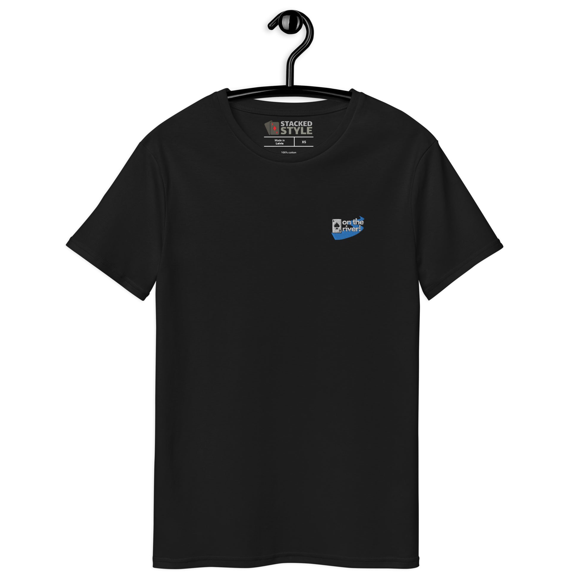 Ace on the River Poker Premium Black Shirt Front View