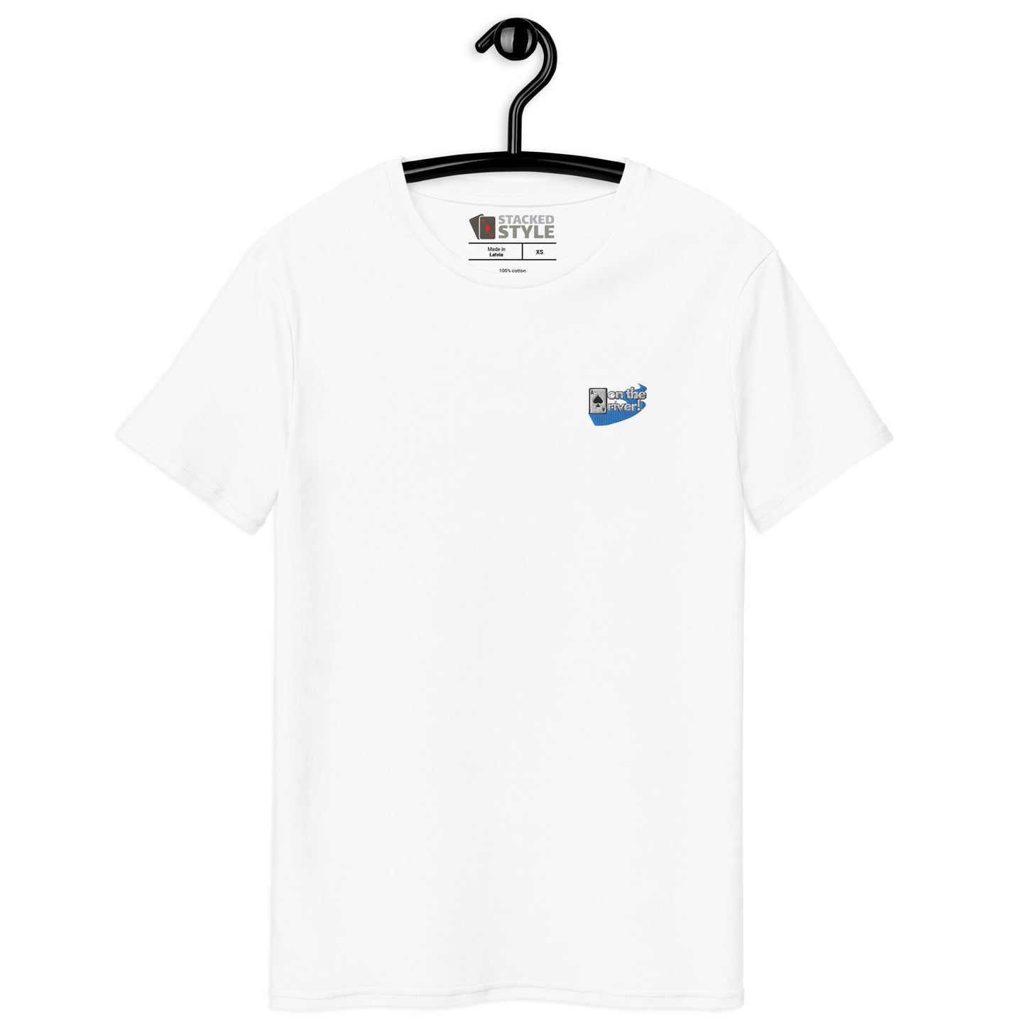 Ace on the River Poker Premium White Shirt Front View