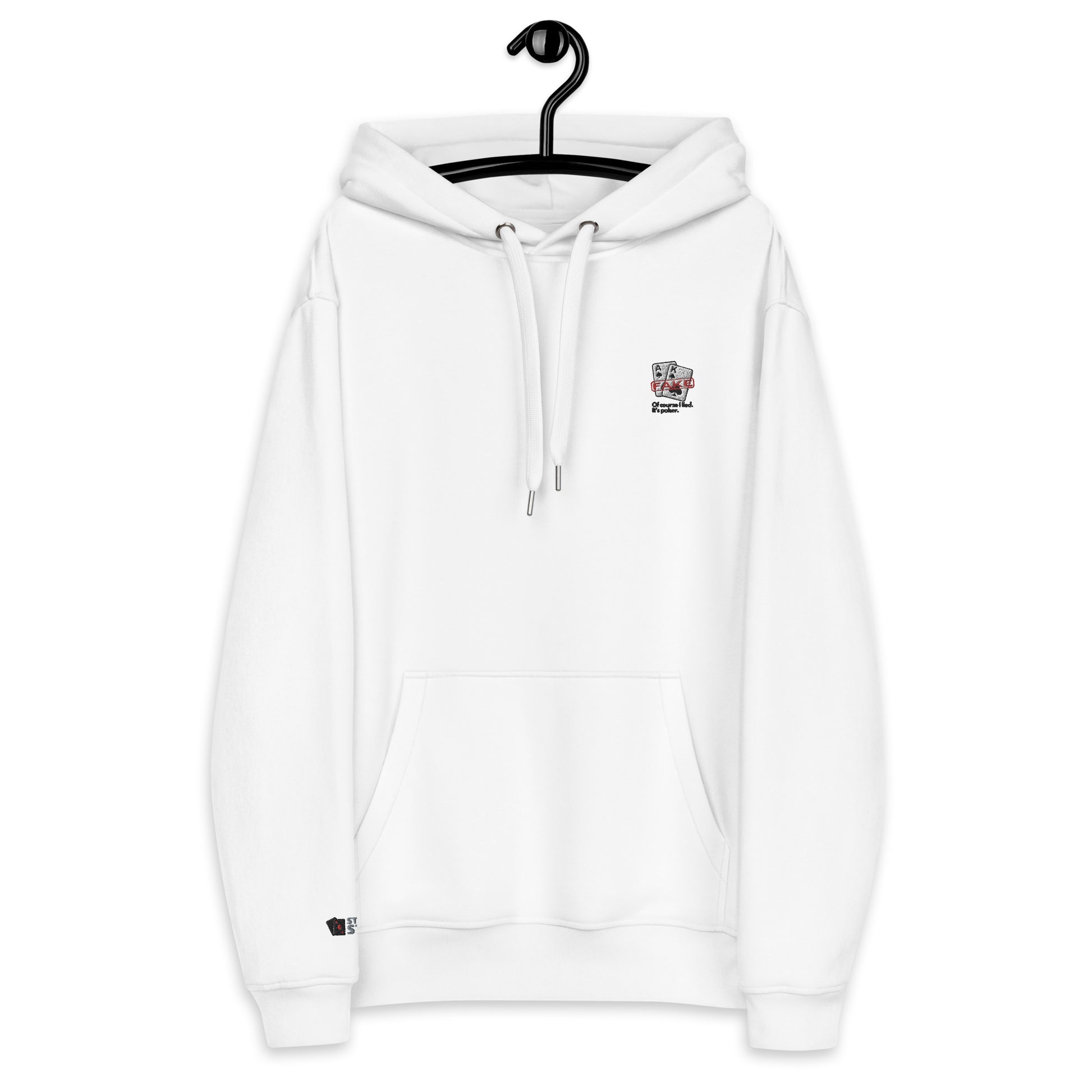 Poker Embroidered White Hoodie